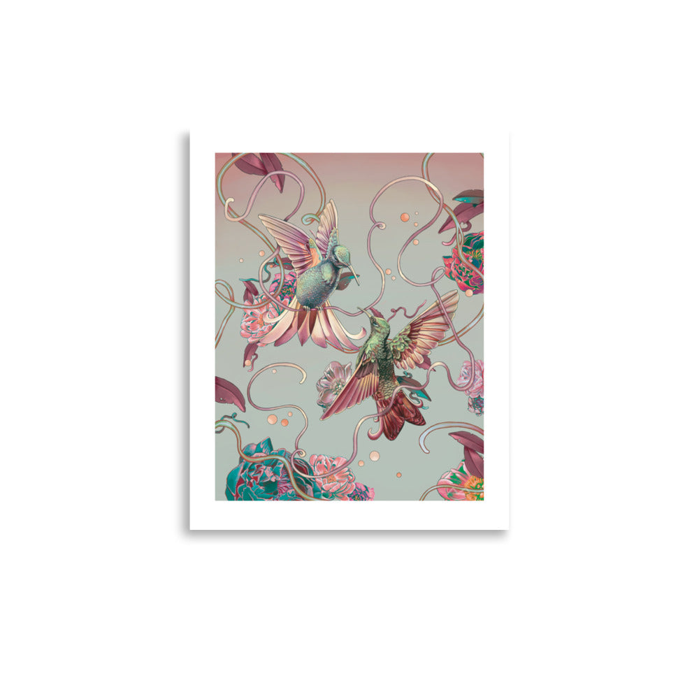 "Hummingbird Lovers" Art Print