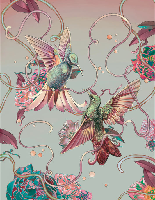 Hummingbird Lovers Art Print (2022)